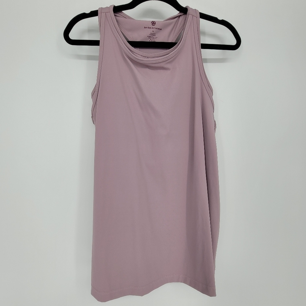Any Age Activewear Complete Coverage Tummy Control Sport Tank With Bra Medium